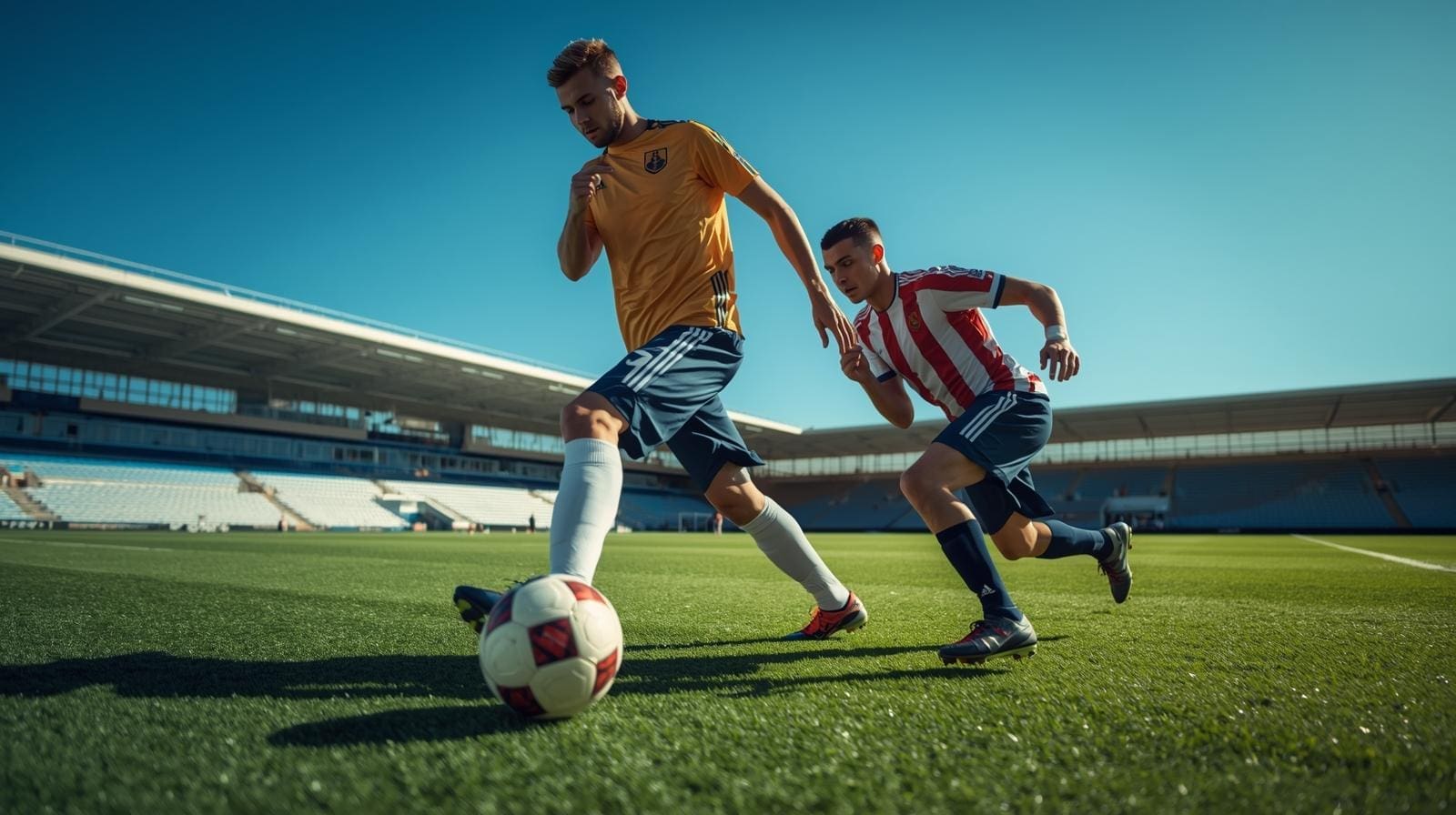 pro footballers aged 20 years playing soccer