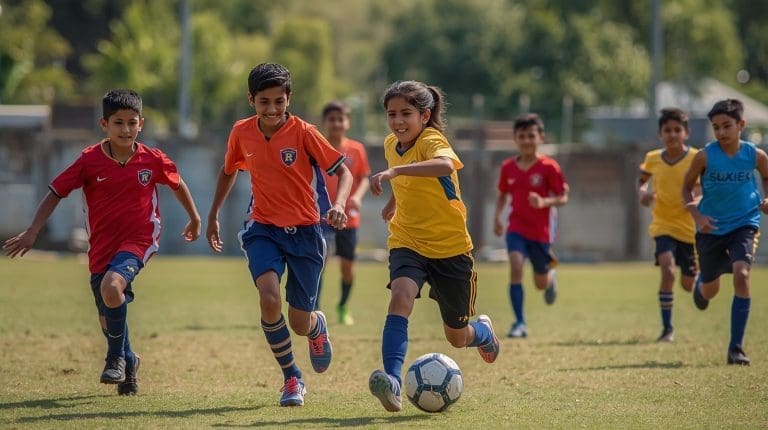 13 year olds. Boys and girls playing sports